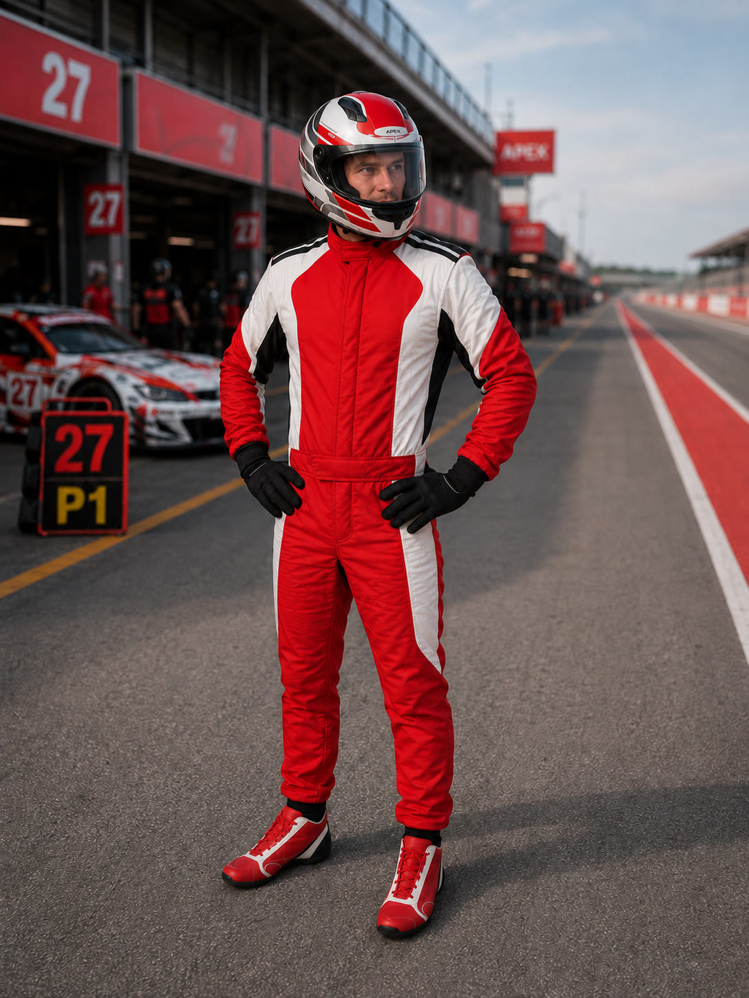 Dan Apex in the pit lane